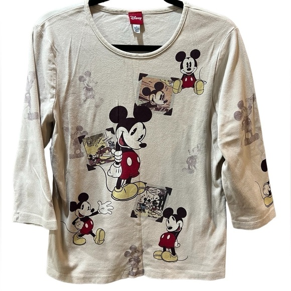 Disney Tops - Bradford Exchange x Disney “Retro Mickey” Artistic Apparel Line 3/4 Sleeve Shirt